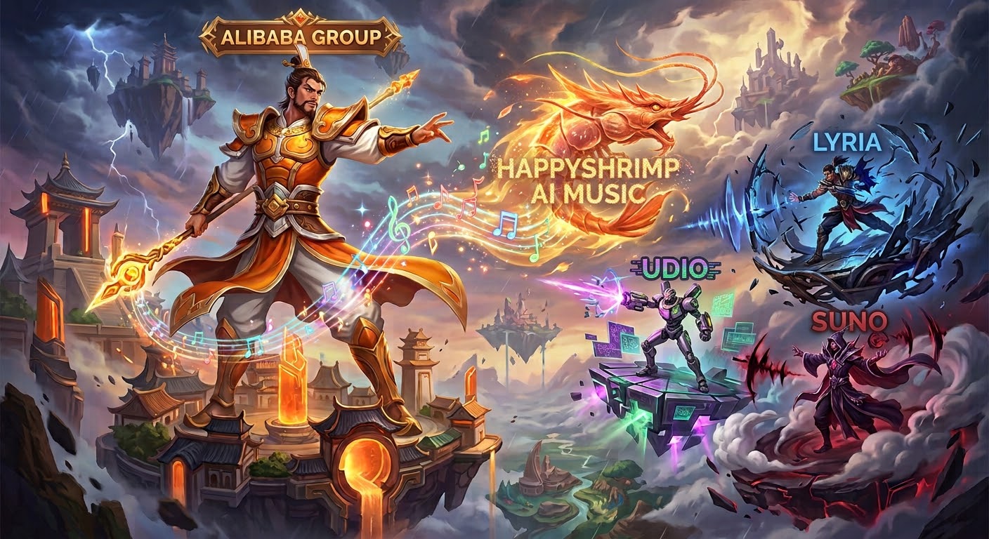 Alibaba Entra nell'Arena della AI Music: Lanciato in Beta HappyShrimp 1.0
